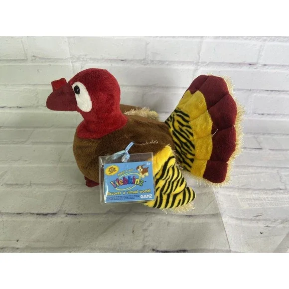 Ganz Webkinz Gobbler Turkey Plush Stuffed Toy Brand New Sealed Unused Code Tag - Picture 4 of 10